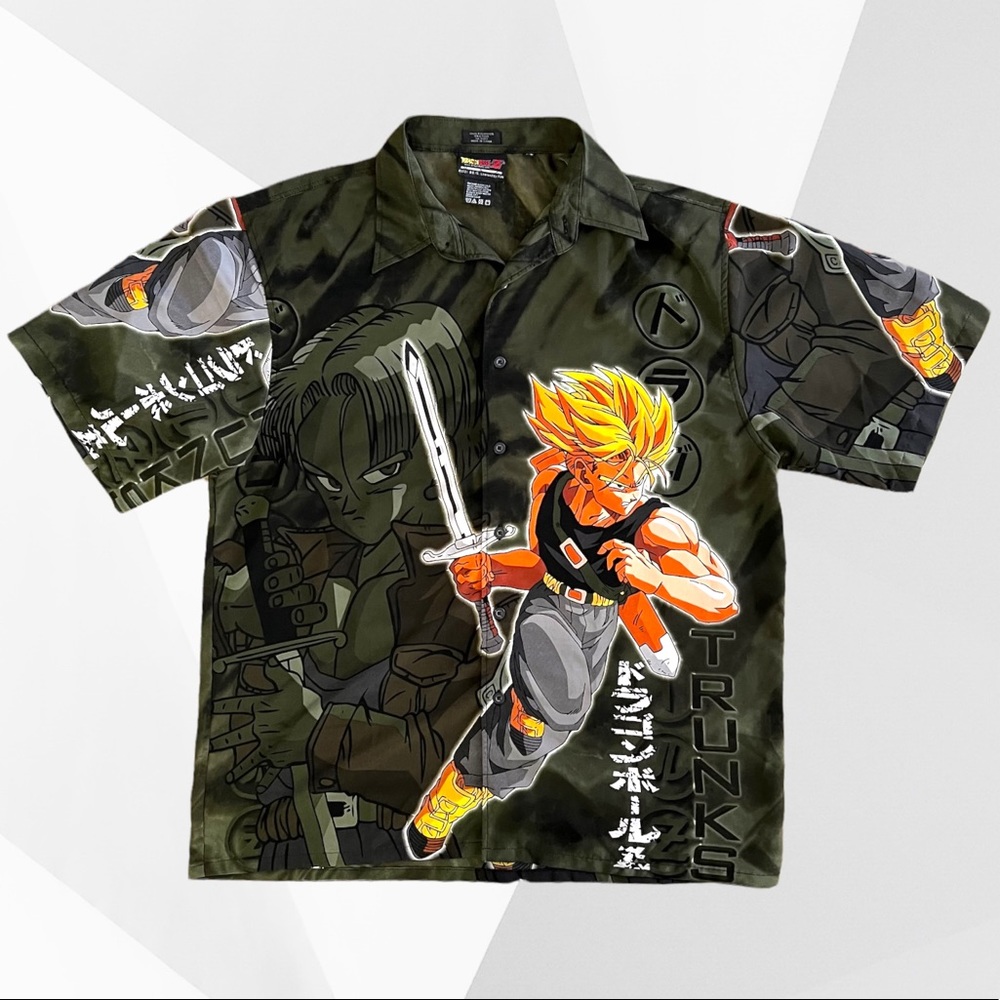 2001 Green Dragonball-Z Trunks Button-Up Shirt | Size: XL